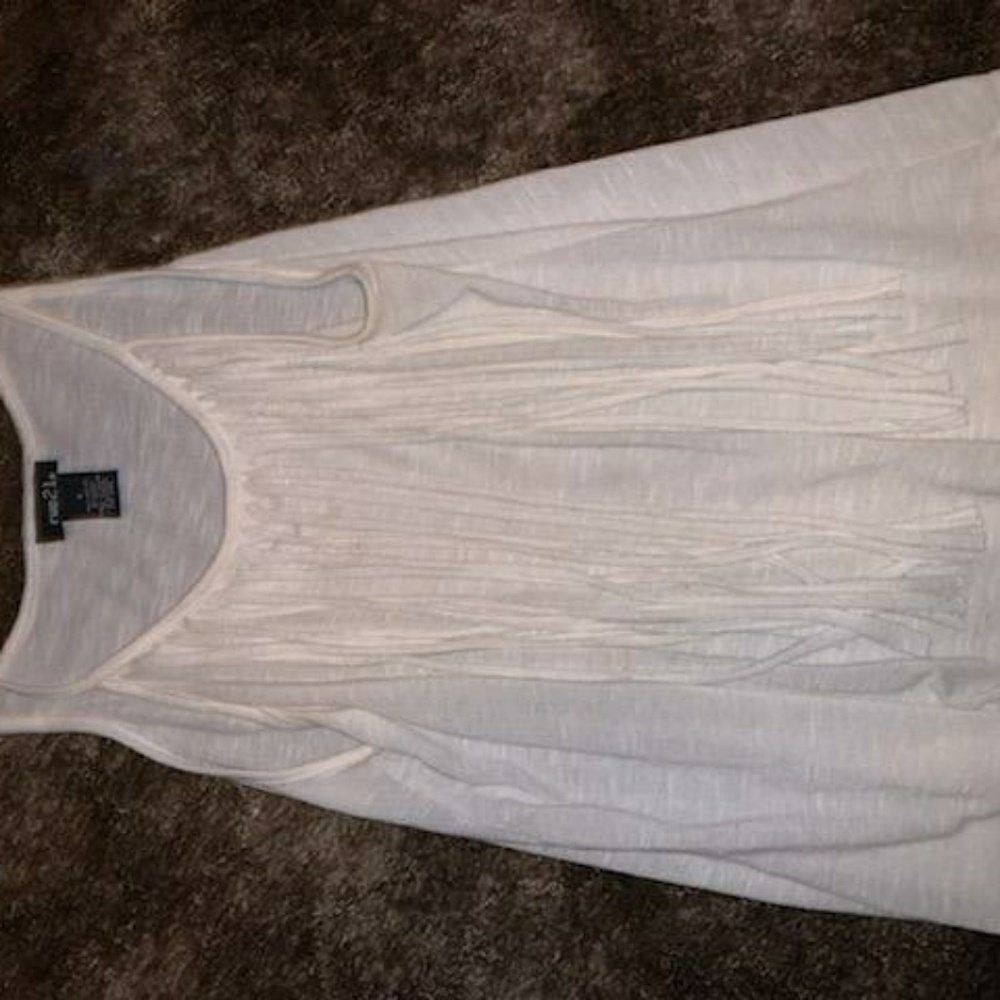 Cream colored fringe tank top